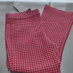 Zara Red and White Gingham Trousers